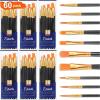 imageESRICH Paint Brushes Set24 Packs 240 Pcs Acrylic Paint Brush SetAcrylic Oil Watercolor Face Nail Art Miniature DetailingRock PaintingPainting Artist Professional KitsGreenBlack