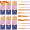 imageESRICH Paint Brushes Set24 Packs 240 Pcs Acrylic Paint Brush SetAcrylic Oil Watercolor Face Nail Art Miniature DetailingRock PaintingPainting Artist Professional KitsGreenPink