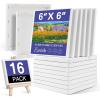 imageESRICH Small Stretched Canvas for Painting 6x6 inch 25Profile Art Primed 16 Pack Canvases for Painting Cotton Small Professional Blank Paint Canvas for Kids and Art Supplies for Acrylics Oils6x6in16 Packs