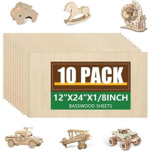image48 Pack Basswood Sheets 18x12x12 Inch Unfinished Wood for Crafts 3mm Basswood for Laser Cutting ampamp Engraving Wood BurningArchitectural Models Plywood Board for PaintingBasswood 10 p