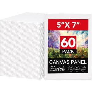 imageESRICH Canvas Boards for Painting 5 Pack Canvases for Painting 8x10 Cotton Primed Acid Free Blank Canvas Panels for Oil Paint Watercolor Acrylic Paint Gouache and Tempera57in 60pack