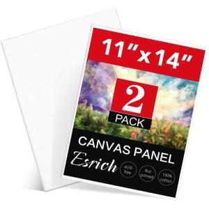 imageESRICH Canvas Boards for Painting 5 Pack Canvases for Painting 8x10 Cotton Primed Acid Free Blank Canvas Panels for Oil Paint Watercolor Acrylic Paint Gouache and Tempera1114in 2pack