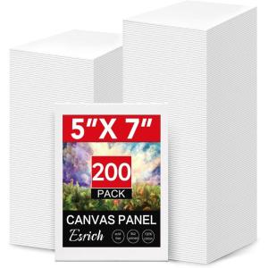 imageESRICH Canvas Boards for Painting 5 Pack Canvases for Painting 8x10 Cotton Primed Acid Free Blank Canvas Panels for Oil Paint Watercolor Acrylic Paint Gouache and Tempera57in 200pack