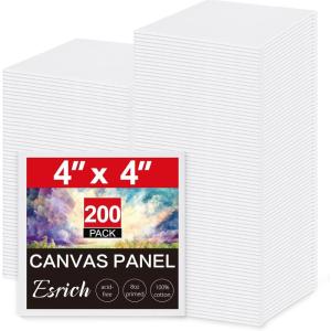 imageESRICH Canvas Boards for Painting 5 Pack Canvases for Painting 8x10 Cotton Primed Acid Free Blank Canvas Panels for Oil Paint Watercolor Acrylic Paint Gouache and Tempera44in 200pack