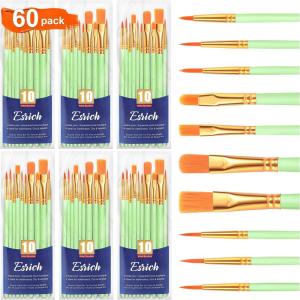 imageESRICH Paint Brushes Set24 Packs 240 Pcs Acrylic Paint Brush SetAcrylic Oil Watercolor Face Nail Art Miniature DetailingRock PaintingPainting Artist Professional KitsGreenGreen
