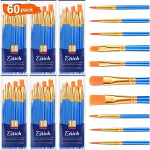 imageESRICH Paint Brushes Set24 Packs 240 Pcs Acrylic Paint Brush SetAcrylic Oil Watercolor Face Nail Art Miniature DetailingRock PaintingPainting Artist Professional KitsGreenBlue