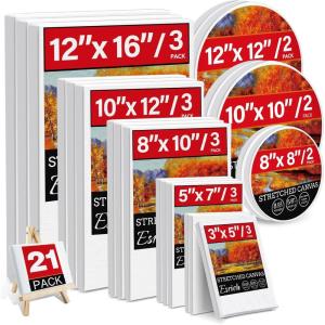 imageESRICH Stretched Canvas for Painting 24x36 Inch 2 Pack Large Canvas for Painting Primed AcidFree Cotton Blank Canvases 24x36 Inch Large Painting Canvas for Oil PaintWatercolorAcrylic Paint21Pack Canvas