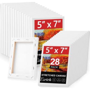 imageESRICH Stretched Canvas for Painting 24x36 Inch 3Pack Large Canvas for Painting Primed AcidFree Cotton Blank Canvases Art Paint Canvases for Oil PaintWatercolorAcrylic PaintGouache and Tempera28 Packs1Sizes 57in