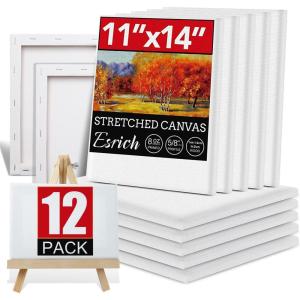 imageESRICH Stretched Canvas for Painting 24x36 Inch 3Pack Large Canvas for Painting Primed AcidFree Cotton Blank Canvases Art Paint Canvases for Oil PaintWatercolorAcrylic PaintGouache and Tempera12 Packs1Size 1114in