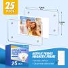 imageESRICH 12 PackAcrylic Fridge Magnetic Frame Mini Picture Frames Double Sided Photo Magnet Frames for RefrigeratorMini Clear Picture Frame Gifts 236 x 354Inch25pack