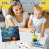 imageESRICH 130PCS Canvas with Easel Set Paint and Sip Kit for AdultsPaint Brushes Canvas Panel Painting KitPainting Supplies Kit for Kids Artists and Beginners to Painting Party26 PCS
