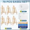 imageESRICH 130PCS Canvas with Easel Set Paint and Sip Kit for AdultsPaint Brushes Canvas Panel Painting KitPainting Supplies Kit for Kids Artists and Beginners to Painting Party78 PCS