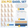 imageESRICH 130PCS Canvas with Easel Set Paint and Sip Kit for AdultsPaint Brushes Canvas Panel Painting KitPainting Supplies Kit for Kids Artists and Beginners to Painting Party234PCS