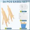 imageESRICH 130PCS Canvas with Easel Set Paint and Sip Kit for AdultsPaint Brushes Canvas Panel Painting KitPainting Supplies Kit for Kids Artists and Beginners to Painting Party26 PCS