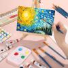 imageESRICH 26PCS Acrylic Paint Set with 12Colors Acrylic Paints 12ml 04 oz 10 Paint Brushes 2Canvas 1 Wood Easel 1 Plate Painting Supplies Kits for Kids Adults Artists and Beginners12