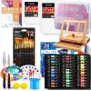 imageESRICH 26PCS Acrylic Paint Set with 12Colors Acrylic Paints 12ml 04 oz 10 Paint Brushes 2Canvas 1 Wood Easel 1 Plate Painting Supplies Kits for Kids Adults Artists and Beginners36 Color Acrylic Paints