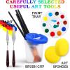 imageESRICH 26PCS Acrylic Paint Set with 12Colors Acrylic Paints 12ml 04 oz 10 Paint Brushes 2Canvas 1 Wood Easel 1 Plate Painting Supplies Kits for Kids Adults Artists and Beginners24color