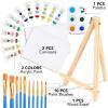 imageESRICH 26PCS Acrylic Paint Set with 12Colors Acrylic Paints 12ml 04 oz 10 Paint Brushes 2Canvas 1 Wood Easel 1 Plate Painting Supplies Kits for Kids Adults Artists and Beginners12