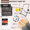 imageESRICH 40PCS Acrylic Paint SetProfessional Painting Supplies with AcrylicCanvas PanelsBrushesPaint KnifeSpongePlastic Palette and Metal Easel for AdultsKids and Artists