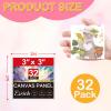 imageESRICH 4x4IN Small Canvases for Painting 24 Pack Mini Canvas Boards Cotton Painting Canvas Primed Acid Free Mini Blank Canvas Panels for Oil PaintWatercolorAcrylic PaintGouacheampampTempera3x3in 32pack