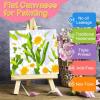 imageESRICH 4x4IN Small Canvases for Painting 24 Pack Mini Canvas Boards Cotton Painting Canvas Primed Acid Free Mini Blank Canvas Panels for Oil PaintWatercolorAcrylic PaintGouacheampampTempera3x3in 32pack