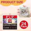 imageESRICH 4x4IN Small Canvases for Painting 24 Pack Mini Canvas Boards Cotton Painting Canvas Primed Acid Free Mini Blank Canvas Panels for Oil PaintWatercolorAcrylic PaintGouacheampampTempera6x6in 24pack