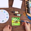 imageESRICH 4x4IN Small Canvases for Painting 24 Pack Mini Canvas Boards Cotton Painting Canvas Primed Acid Free Mini Blank Canvas Panels for Oil PaintWatercolorAcrylic PaintGouacheampampTempera3x3in 32pack