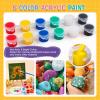 imageESRICH 5 Set Mini Acrylic Paint SetMinis Canvas Painting KitSt Patricks Party Gifts4  4in Canvas with EaselAcrylic PaintsBrushPaletteMini Easel with Canvas for Kids Adults Painting Party5 set 44