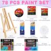 imageESRICH 78PCS Acrylic Paint Set with Wood Easel Paint Brushes Canvases Art Painting Supplies Kit for Kids Students Artists and Beginners