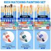 imageESRICH 78Pack Acrylic Paint Set Painting Kits for Adults Paints Kit With3 Pack of 12 Colors Paint 3 Sets of Wooden Easels Canvas Brushes PaletteArt Paint Supplies Kit for Adults Kids Beginner36Color