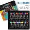 imageESRICH Acrylic Paint Set 12 Colors2 Packwith 20 Paint Brushes24 Acrylic Paints for AdultsKidsBeginnerProfessional ArtistsNonToxic Craft Paint kit for PaperCanvasRockWoodCeramic42pcs painting kit