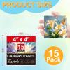 imageESRICH Canvas Boards for Painting 10 Pack Canvases for Painting 8x10 Cotton Primed Acid Free Blank Canvas Panels for Oil Paint Watercolor Acrylic Paint Gouache and Tempera4x4