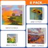 imageESRICH Canvas for Painting 8x10 16 Pack Stretched Canvas Primed AcidFree Cotton Paint Canvas Bulk White Blank Canvases for Painting for Oil ampamp Acrylic Paint8PCS Square Canvas4sizes2 of Each