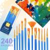 imageESRICH Paint Brushes Set30pack360pcs Nylon Hair Paintbrushes RoundPointed Tip Paint Brushes for Acrylic PaintingWatercolor Oil Miniature Painting KitsPaint Brushes for Kids Adult Arts Supplies240p