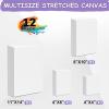 imageESRICH Stretched Canvas for Painting 12 Pack 4x4 4x6 8x10 11x143 of Each Canvas Set MultiSize Blank Canvases for Painting Primed Paint Canvas for Kids Adults Beginners Artists4x4 4x6 8x10 11x14