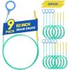 image50 Inch Snake Drain Hair Removal Tool9 PCS Metal with Nylon Coating Drains Snakes Hair Drain Clog RemoverDrain Cleaner ToolDrains Snake for ShowerBathtubKitchen Pipes Blocked