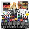 imageESRICH 40PCS Acrylic Paint SetProfessional Painting Supplies with AcrylicCanvas PanelsBrushesPaint KnifeSpongePlastic Palette and Metal Easel for AdultsKids and Artists