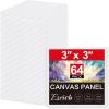 imageESRICH 4x4IN Small Canvases for Painting 24 Pack Mini Canvas Boards Cotton Painting Canvas Primed Acid Free Mini Blank Canvas Panels for Oil PaintWatercolorAcrylic PaintGouacheampampTempera3x3in 64pack