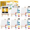 imageESRICH 5 Set Mini Acrylic Paint SetMinis Canvas Painting KitSt Patricks Party Gifts4  4in Canvas with EaselAcrylic PaintsBrushPaletteMini Easel with Canvas for Kids Adults Painting Party5 set 44