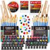 imageESRICH 78PCS Acrylic Paint Set with Wood Easel Paint Brushes Canvases Art Painting Supplies Kit for Kids Students Artists and Beginners