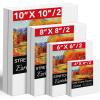 imageESRICH Canvas for Painting 8x10 16 Pack Stretched Canvas Primed AcidFree Cotton Paint Canvas Bulk White Blank Canvases for Painting for Oil ampamp Acrylic Paint8PCS Square Canvas4sizes2 of Each