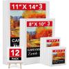 imageESRICH Stretched Canvas for Painting 12 Pack 4x4 4x6 8x10 11x143 of Each Canvas Set MultiSize Blank Canvases for Painting Primed Paint Canvas for Kids Adults Beginners Artists4x4 4x6 8x10 11x14