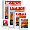 imageStretched Canvases for Painting 8PCS Multi Pack Canvas 3x5 5x7 8x10 10x122 of Each AcidFree Wood Frame Blank Canvas Art Canvas Pre Primed for Acrylic Oil Painting Tempera Paintings8PCS4sizes2 of Each