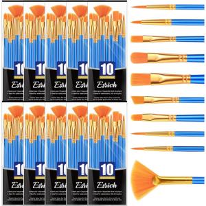 imageESRICH 10PCS Paint BrushesPaint Brush for Acrylic PaintingAcrylic Paint Brush Set for Oil WatercolorBody Face Rock Canvas Small Paint Brushes for Kids Adult Drawing100p