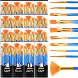 imageESRICH 10PCS Paint BrushesPaint Brush for Acrylic PaintingAcrylic Paint Brush Set for Oil WatercolorBody Face Rock Canvas Small Paint Brushes for Kids Adult Drawing160p