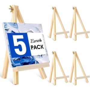 imageESRICH 118In Wood EaselsTabletop Painting Display Easels Painting Party Easel Kids Student Tabletop Easels for PaintingPortable Canvas Photo Picture Sign Holder4 Pack 95PK