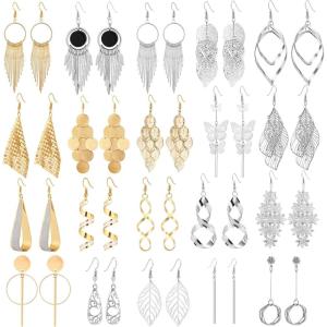 imageESRICH 20 Pairs Gold Earrings for WomenSilver EarringEarrings for WomenDangle Earrings for Womem