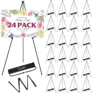 imageESRICH 8 Pack Easel Stand for Sign 63quot Easels for Display Lightweight Metal Easels for Signs Wedding LogosArts PaintingAdjustable Easel Stand with Storage Bag24P