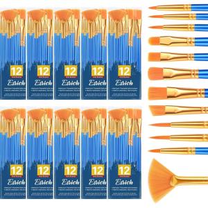 imageESRICH Paint Brushes Set30pack360pcs Nylon Hair Paintbrushes RoundPointed Tip Paint Brushes for Acrylic PaintingWatercolor Oil Miniature Painting KitsPaint Brushes for Kids Adult Arts Supplies120p