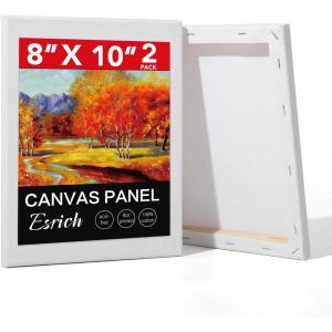 imageESRICH Stretched Canvas for Painting 12 Pack 4x4 4x6 8x10 11x143 of Each Canvas Set MultiSize Blank Canvases for Painting Primed Paint Canvas for Kids Adults Beginners Artists8x10in